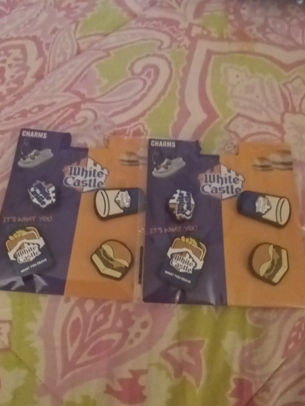 Enamel Pin Set - Fast Food Charms in Blue and Orange